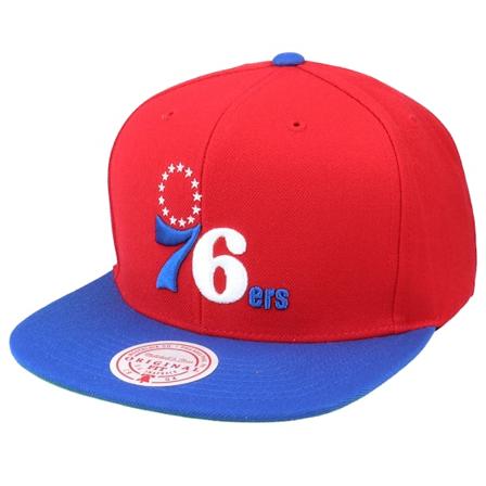 Mitchell & Ness - NBA Červená snapback Kšiltovka - Philadelphia 76ers Wool 2 Tone Hwc Red/Royal Snapback @ Hatstore