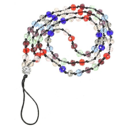 Sød Telefonrem Håndlavet Krystal Telefon Snor Til Elektronisk Tilbehør Regnbuefarve 46X3X0,5CM 1 stk