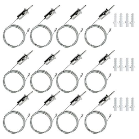 12 Set Hexagon Garage Upphängningskablar Kit Stål Hängande Kedjor, Honeycomb Ljusanslutning Pendan