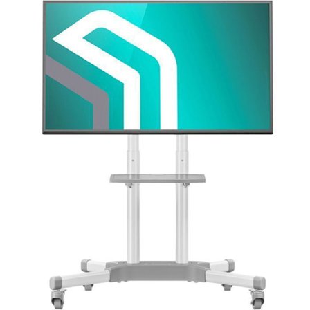 ONKRON Stöd-TV på hjul 32–65 tum, Mobil TV-möbel upp till 50 kg, VESA 100x100–600x400, Höjdjusterbar TS1351-W Vit