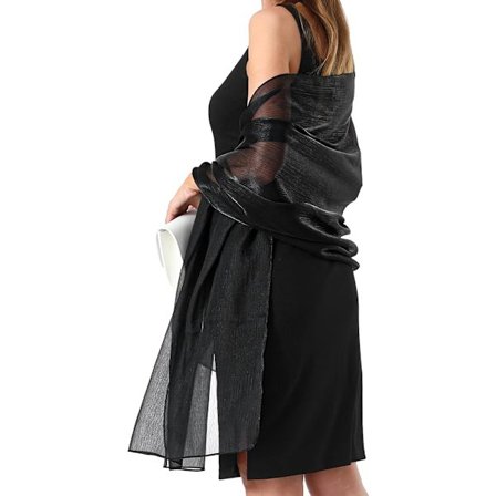 Dame Tørklæder Sjal Blød Mode Silkeagtig Satin Sjal til Brud Brudepige Bryllup Aften Fest Formel Galla Tørklæder