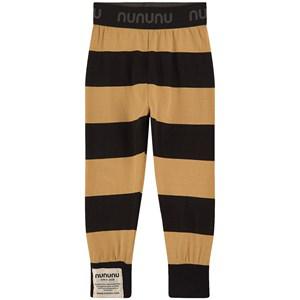 NUNUNU Wonderland Branded Striped Leggings Black/Mocha 2-3 Years - Bottoms - 2-3 years - Black - Mädchen