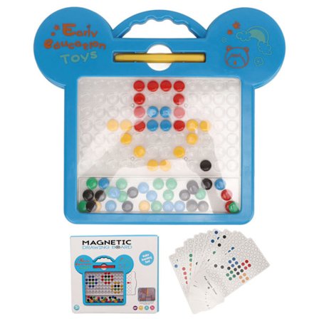 Magnetisk skrivtavla säker 12 dubbelsidiga insatskort pedagogisk stålkula rittavla leksaker för över 3 år