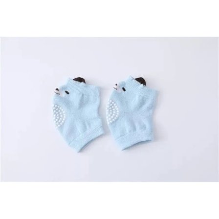 Vaaleansininen karhu - Vauvan polvisuoja 0-3 vuotta, turvatyyny vauvan ryömimiseen, puuvilla- ja spandex-polvi- ja kyynärpääsuojat vastasyntyneille ja