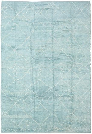 Tapis Handknotted Berbère Shaggy 296X429 Petrole Clair/Petrole Grand (Laine, Turquie)