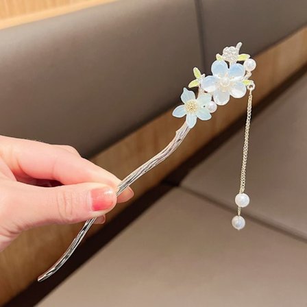 Hårnåler med dusker Hårpinner BLÅ Blå