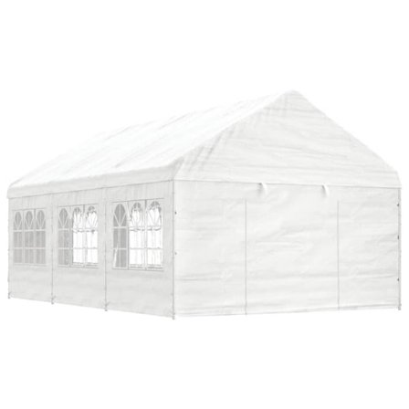 vidaXL Paviljong med tak vit 6,69x4,08x3,22 m polyeten