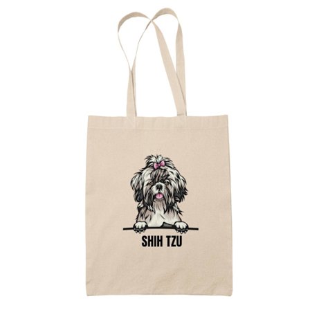 Shih Tzu tygkasse hund shopping väska Tote bag