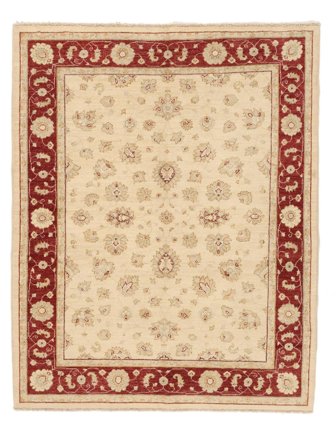 Ziegler Matta Handknuten 155X195 Beige/Orange Afghanistan