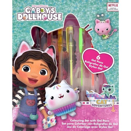 Gabby's Dollhouse Notebook med 6 Gel Pens Set