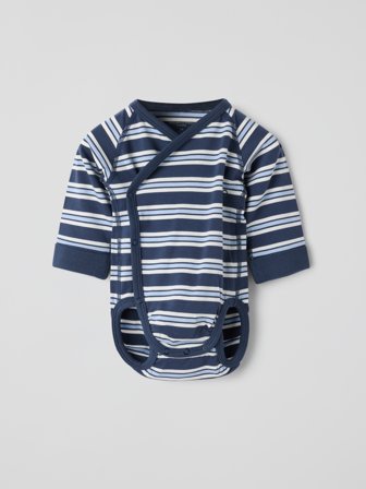 Polarn O. Pyret - Extendable wrapover body striped - 68 - Childrenswear - blue