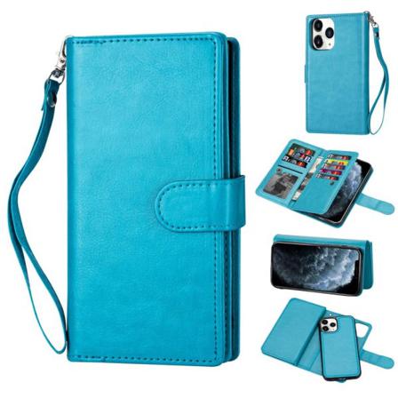 Iphone 12 Pro Max - 9-korts 2in1 Magnet/fodral - Blå Blue Blå