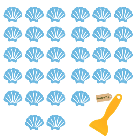 30 stk. anti-slip badekar klistermærker, skaldesign, sikkerhedsbadekar