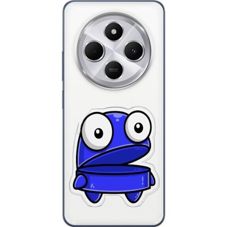 Kompatibel Mobilcover til Xiaomi Xiaomi Redmi 14C Blå tegneseriefigur med åbent udtryk og store øjne i sjov illustration