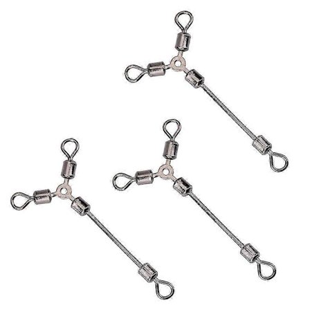 15 stk. Y-form 3-veis rullende svivler fiskekrok sluk koblinger