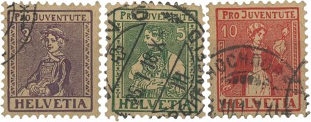 Schweiz 1917 - MICHEL 133-35 - Stemplet