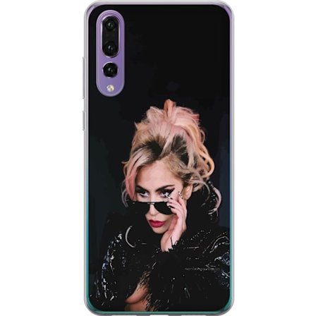 Kompatibelt Mobildeksel til Huawei P20 Pro Lady Gaga portrett med solbriller og dramatisk sminke i mørk glamorøs stil