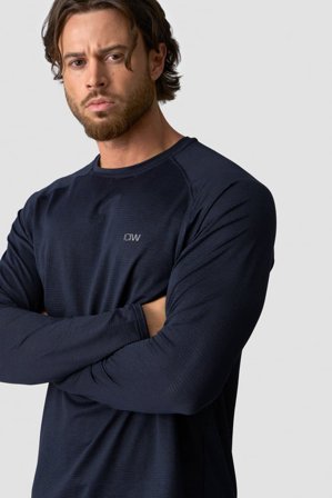 ICANIWILL - Training Mesh Long Sleeve Men Navy - Langærmet - Herrer - Træningstøj fra ICIW