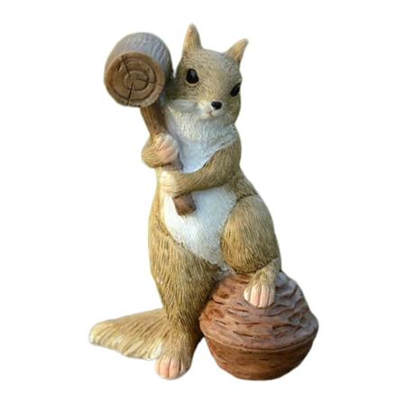 Resin ekorre figurer Bonsai Pot Fairy Garden Staty med gren