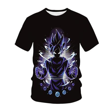 Unisex Dragon Ball printed muoti T-paidat Casual pyöreäkaula lyhythihaiset Topit Tee Lahjat D XL