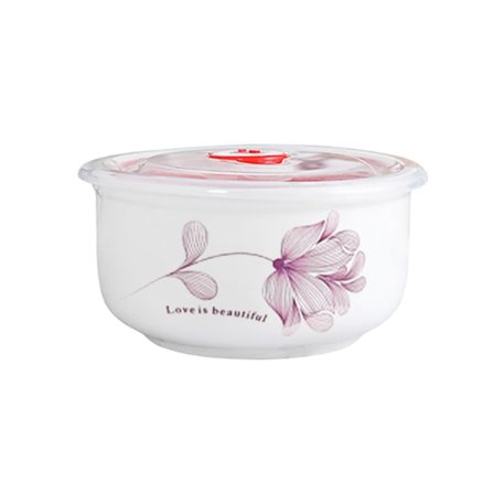 Keramisk skål med lock: Soppskålar med lock Mikrovågssäker - Matlådor med lock - Salladsskålar för picknick, camping - Lunchlådor med lock