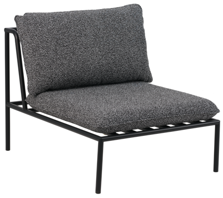 Brafab Collier Modulsoffa mittdel Svart/Teddy Ant, Utemöbler