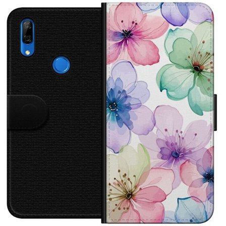 Kompatibelt Lommeboketui til Huawei Huawei P Smart Z Akvarellblomster i myke pastellfarger