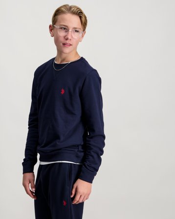 U.S. Polo Assn. DHM LB Crew Blau Pullover Jungen - Kids Brand Store