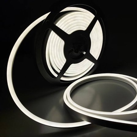 Neon LED-strip, 12V 5m dimbar neutralfärgad LED-strip, 4000K vattentät flexibel LED-strip i silikon för utomhusbruk