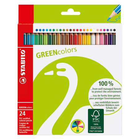 Stabilo GreenColors Crayons de couleur Lot de 24