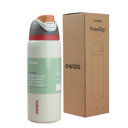 Hot Sale! Stor 710ml Off-White Termosflaska för Äventyr Ljusgrön-Glad