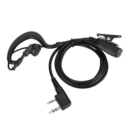 Svart enkel K-huvud EAr-krok Hörlurar Walkie Talkie Tvåvägsradio Headset