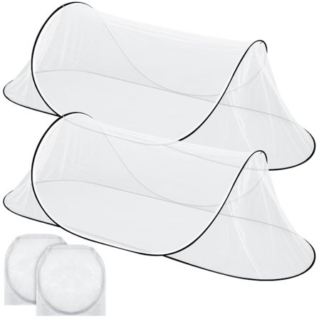 2 stk. Stor Pop-up Myggenet Bærbart Foldbart Myggenet til Seng Camping Rejse Terrasse Udendørs 198 * 79 * 56 cm Myggenet Mesh Telt Baldakin