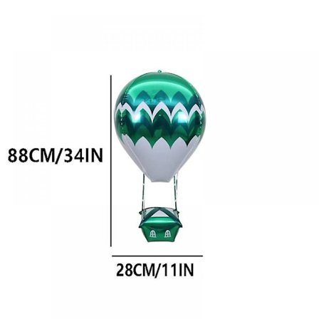 Heliumflytande ballonger, 4d varmluftsballong Upplev magin med ballongdekoration, festdekoration ballonger (Grön (3st))