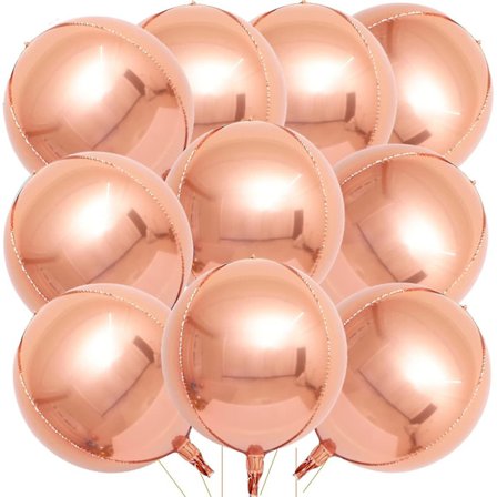 22" Dimensionelle Mylar Balloner 4d Kæmpe Runde Folieballoner (guld) 10 Styk