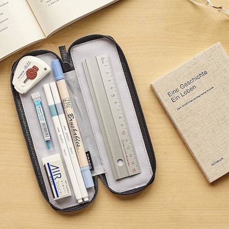 2023 Pencil Case Small Pencil Pouch Portable Pen Bag For Office School Teen Girl Boy Men Women Adult-black