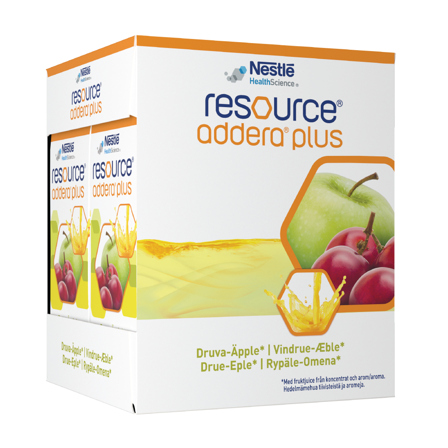 Resource Addera plus næringstilskudd, Drue og eple, 4x200 ml