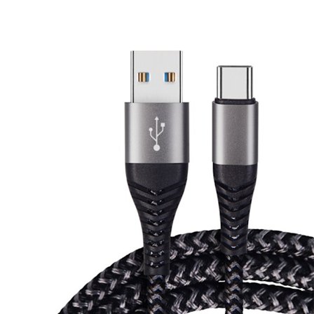 60W USB-C Snabbladdningskabel 2-pack, Nylonflätad USB till Typ-C Sladd, kompatibel med Apple, Samsung, Huawei