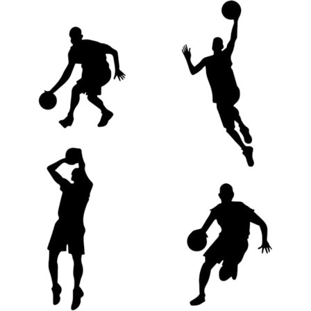 Basketball veggklistremerker for gutter, 4 stk basketballklistremerker, idrettsutøvere, veggdekor for barn, hjemmedekor