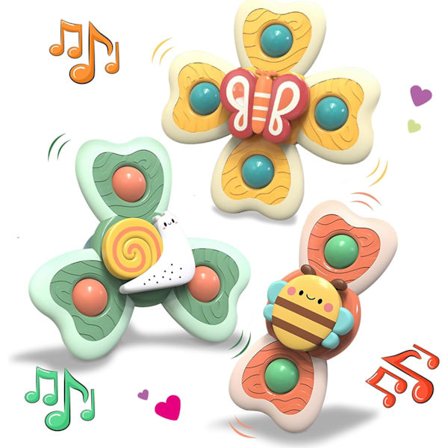 Sugproppsleksak baby, 3 stycken babyleksaker från 3 månader