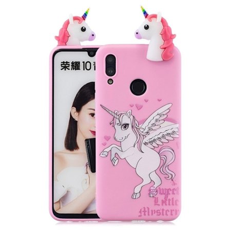 Huawei P Smart 2019 fodral med 3D figur och mönster - Enhörning