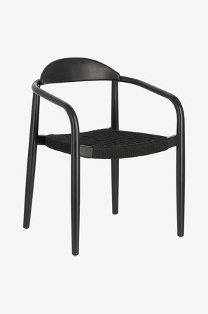 Kave Home - Käsinojalliset tuolit Nina, 4/pakk. - Musta - Ruokapöydän tuolit - - Homeroom