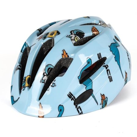 Barnesykkelhjelm med tegneseriemotiv (52-56 cm) Lyseblå