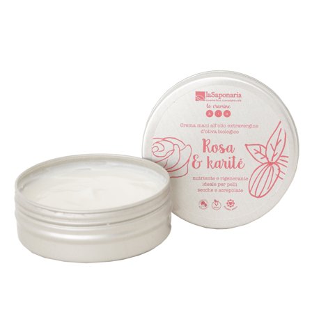 LA SAPONARIA Crema mani rosa e karitè 60ml - Trattamento