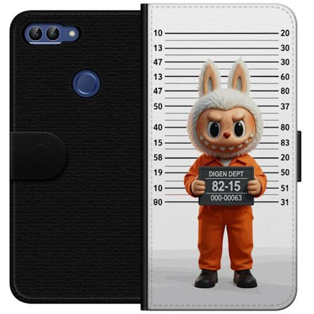 Yhteensopiva Lompakkokotelo Huawei Huawei P smart Söpö piirretty pupuhahmo vankilavaatteissa ja vankinumerolla taustana mittamerkinnät