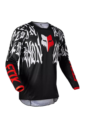 Maglia Cross Fox Racing 180 Peril Nero-Rosso S