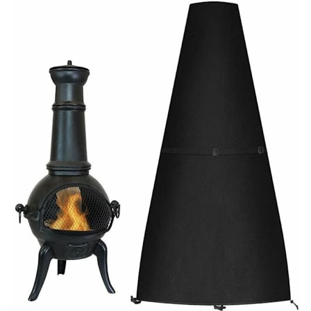 Vandtæt Rundt Bålsted Cover, Udendørs Bålsted Cover, Grill Cover BhasShoe med snor, 122x21x61cm