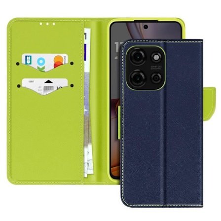 Punge Etui - Motorola - Moto G75 - Saffiano Læder - Optimal Beskyttelse - Mørkeblå