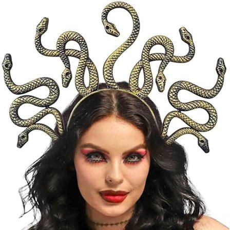 Medusa Slangehodeband Gullgudinne Hodepynt