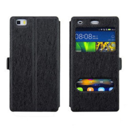 iPhone 6 Läderfodral Dubbla Fönster - Svart